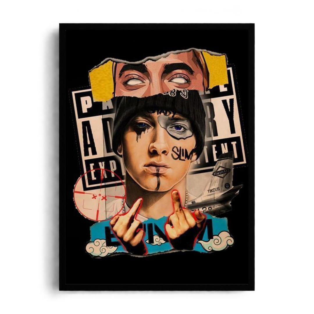 EMINEM - Slim Shady Collage" Streetwear Editorial Framed Graphic Art Poster