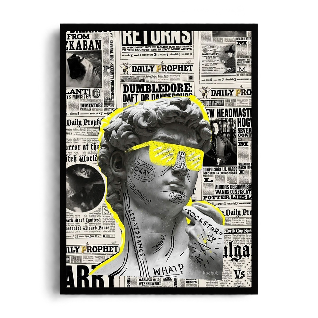 "David Daily Prophet Renaissance Pop Art" Framed Graphic Art Poster