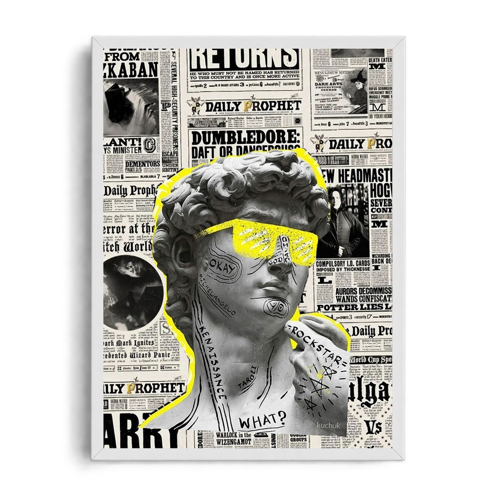 "David Daily Prophet Renaissance Pop Art" Framed Graphic Art Poster