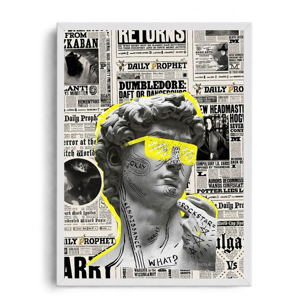 "David Daily Prophet Renaissance Pop Art" Framed Graphic Art Poster