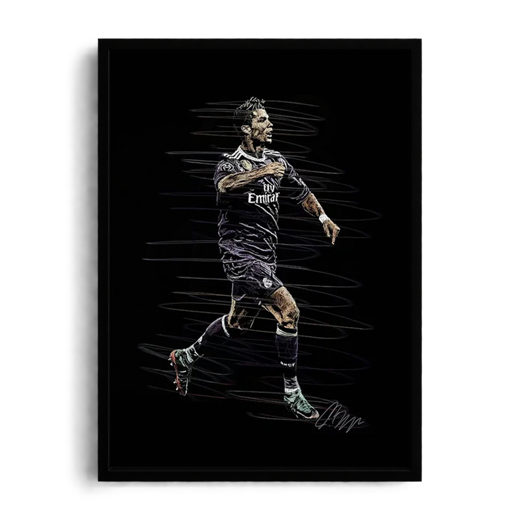 Cristiano Ronaldo Real Madrid Sketch Framed Art Print