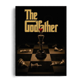 The Godfather" Cinematic Chess & Red Rose Framed Graphic Art Poster