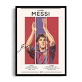 Lionel Messi 'Career Profile Triptych' FC Barcelona Framed Graphic Art Poster