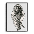 CHRIST THE REDEEMER" Sacred Geometric Line-Art Framed Graphic Poster
