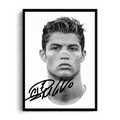 Cristiano Ronaldo 'Raw Intensity' Minimalist Black & White Autographed Portrait Framed Graphic Art Poster