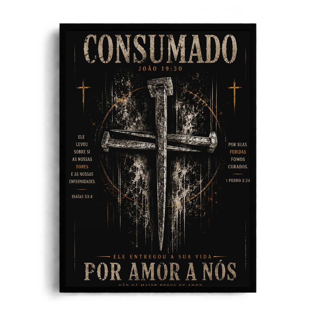 IT IS FINISHED" Dramatic Dark Sacred Framed Graphic Art Poster