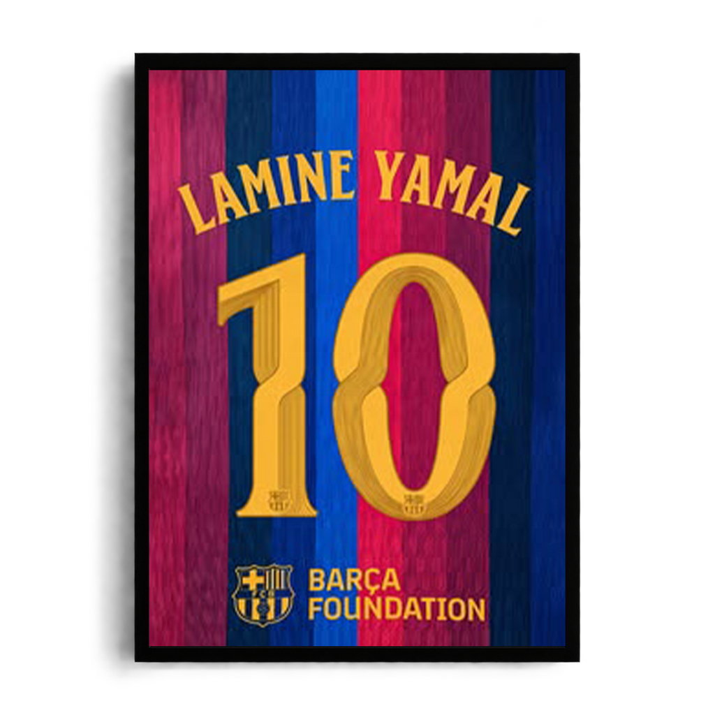 Lamine Yamal 'Blaugrana Future No. 10' FC Barcelona Framed Graphic Art Poster