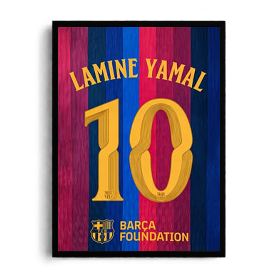 Lamine Yamal 'Blaugrana Future No. 10' FC Barcelona Framed Graphic Art Poster
