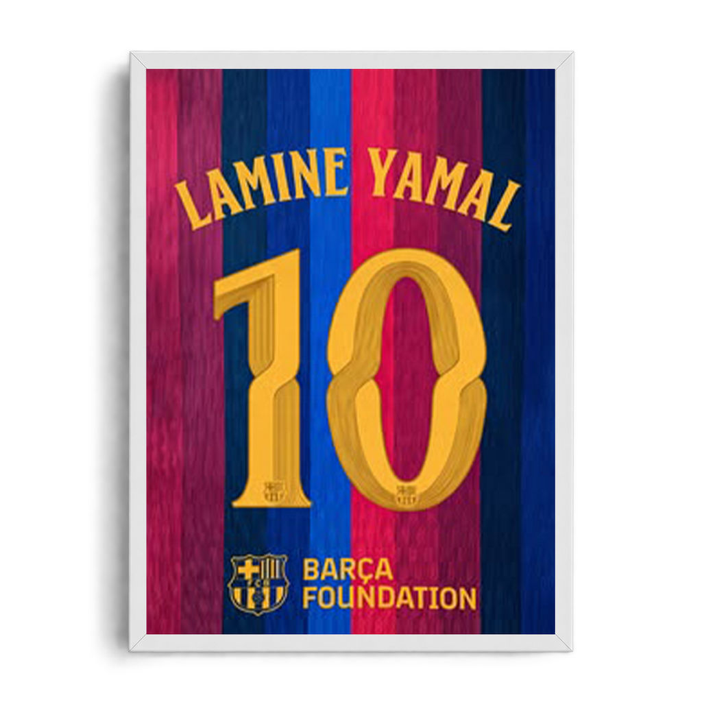 Lamine Yamal 'Blaugrana Future No. 10' FC Barcelona Framed Graphic Art Poster