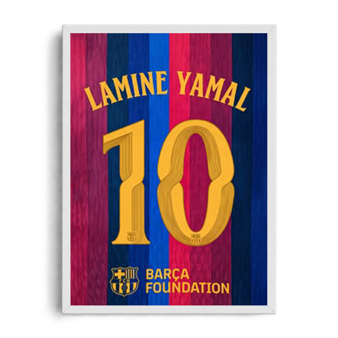 Lamine Yamal 'Blaugrana Future No. 10' FC Barcelona Framed Graphic Art Poster