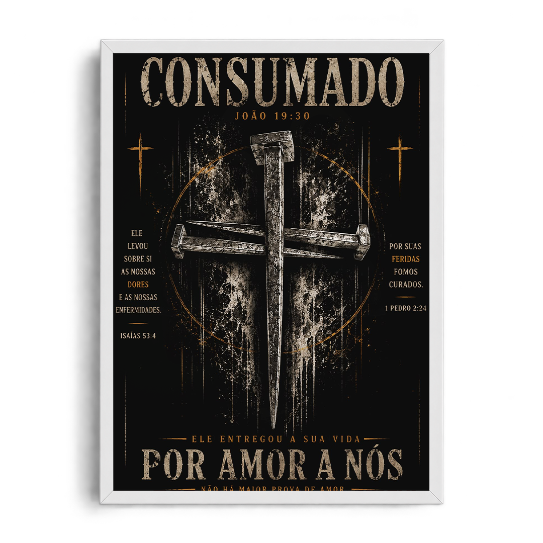 IT IS FINISHED" Dramatic Dark Sacred Framed Graphic Art Poster