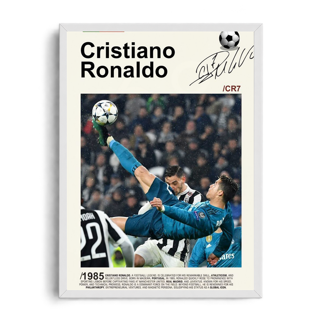 Cristiano Ronaldo 'Iconic Bicycle Kick' UEFA Champions League Framed Graphic Art Poster