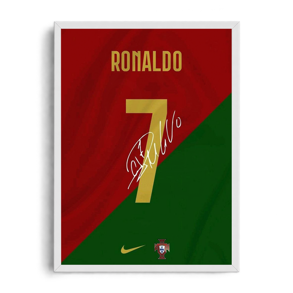 Cristiano Ronaldo 'Portugal No. 7' Autographed National Team Kit Framed Graphic Art Poster