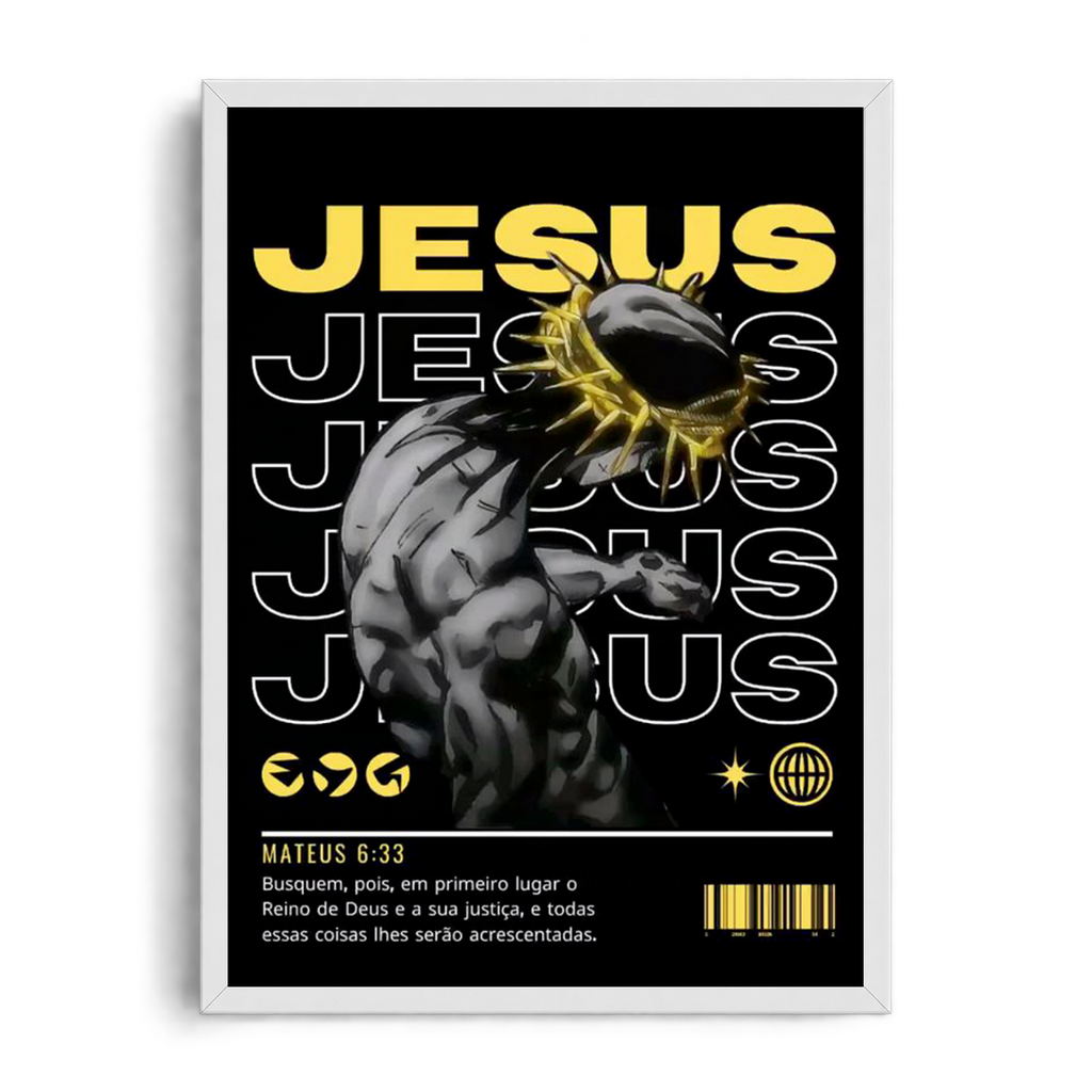 "JESUS / MATTHEW 6:33" Modern Urban Streetwear Framed Graphic Art Poster