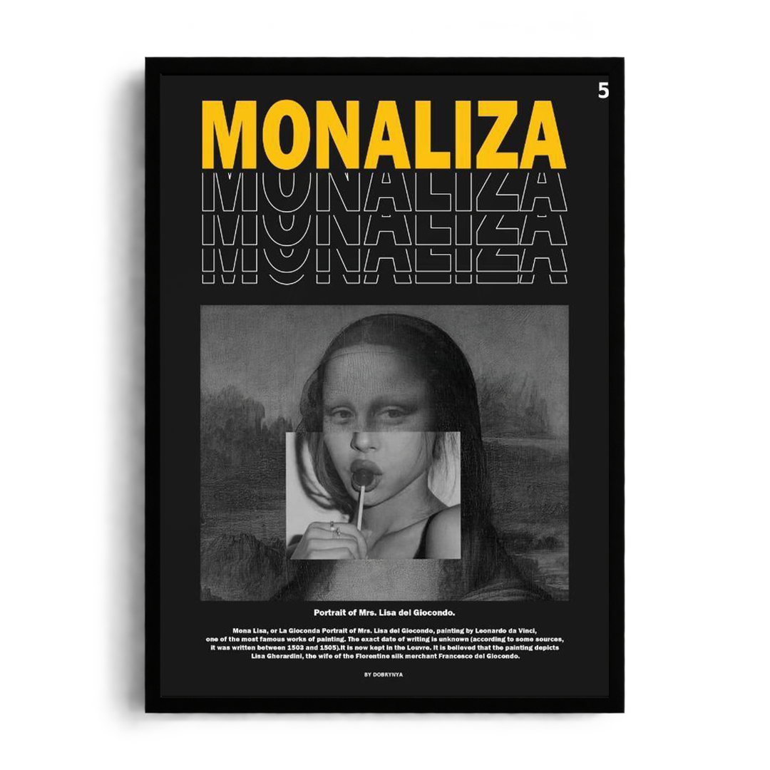 "Mona Lisa Modern Pop Art" Framed Graphic Art Poster