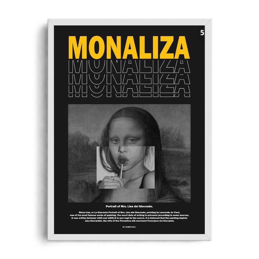 "Mona Lisa Modern Pop Art" Framed Graphic Art Poster