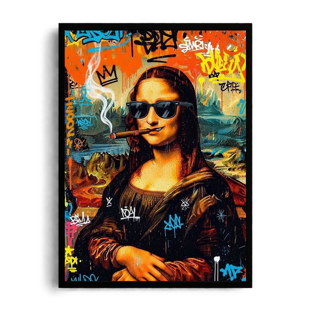 "Mona Lisa Urban Graffiti" Street Pop Art Framed Graphic Art Poster