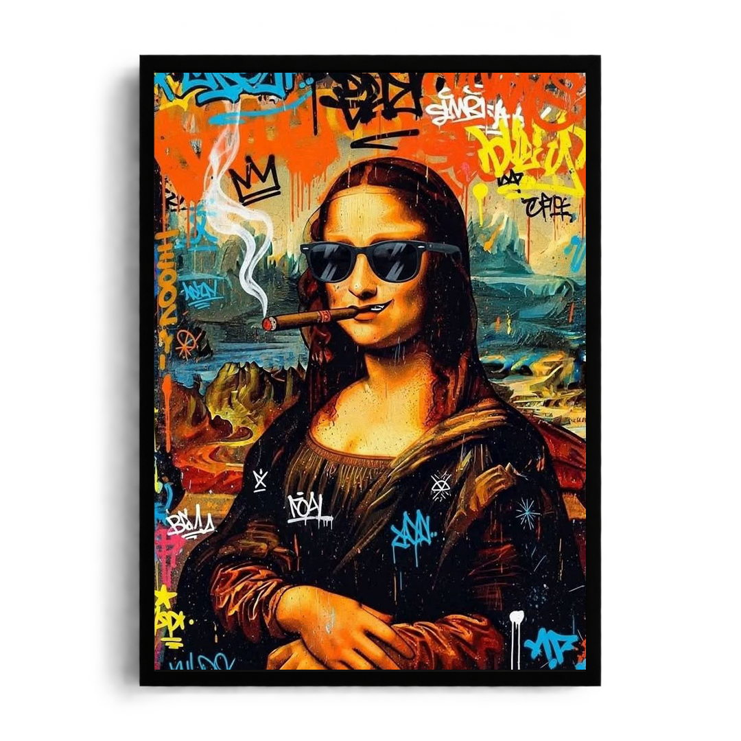 "Mona Lisa Urban Graffiti" Street Pop Art Framed Graphic Art Poster