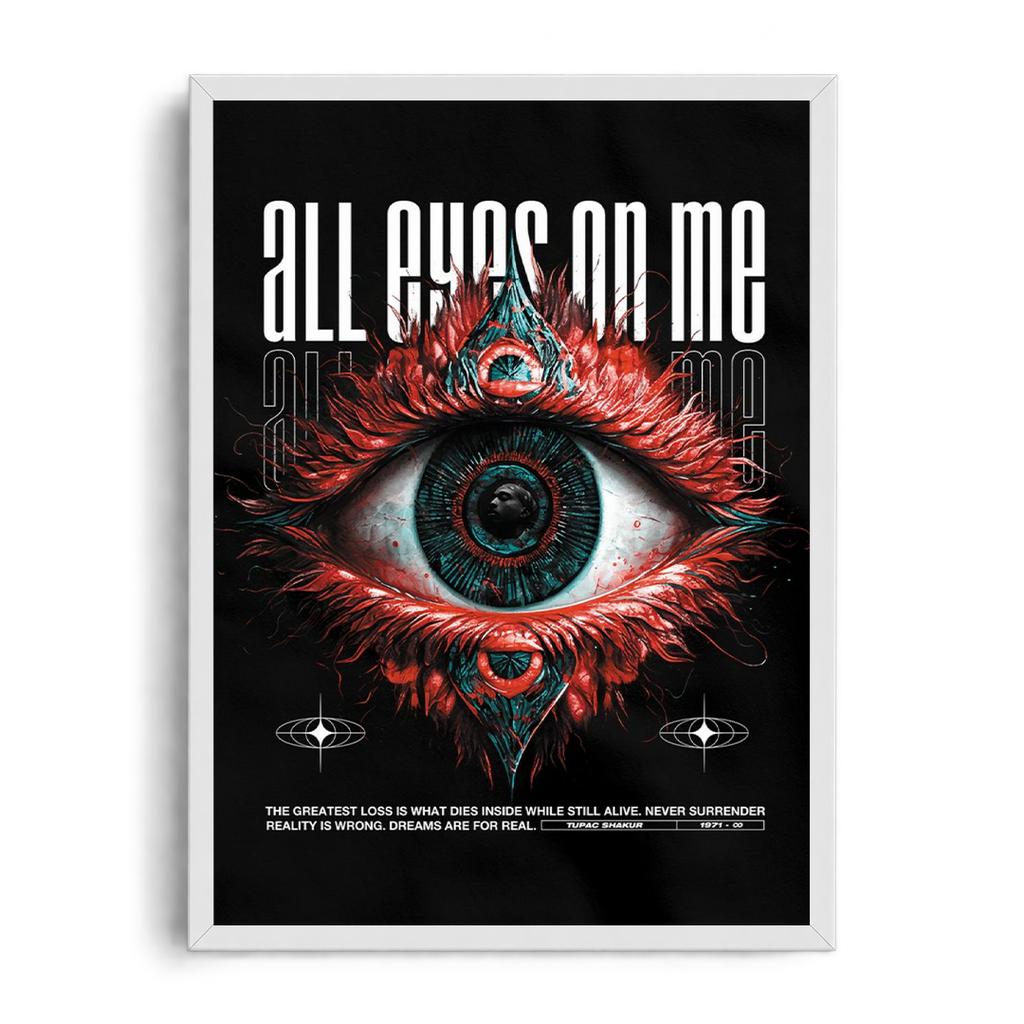 "ALL EYEZ ON ME - Tupac Shakur Tribute" Cyberpunk Editorial Framed Graphic Art Poster
