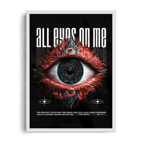 "ALL EYEZ ON ME - Tupac Shakur Tribute" Cyberpunk Editorial Framed Graphic Art Poster