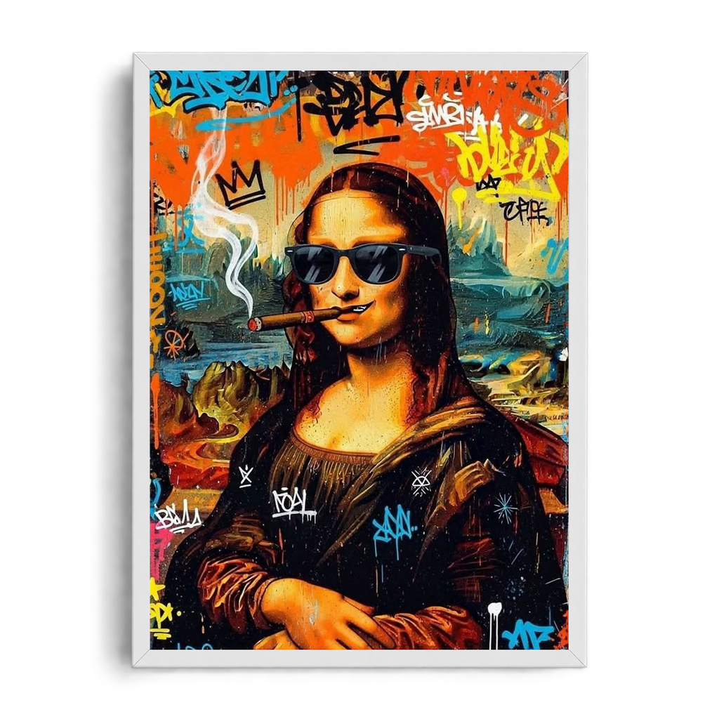 "Mona Lisa Urban Graffiti" Street Pop Art Framed Graphic Art Poster