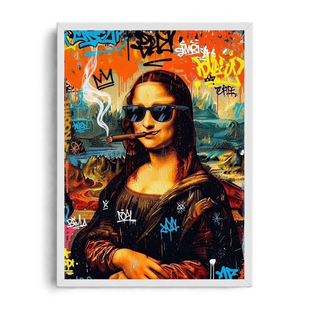 "Mona Lisa Urban Graffiti" Street Pop Art Framed Graphic Art Poster