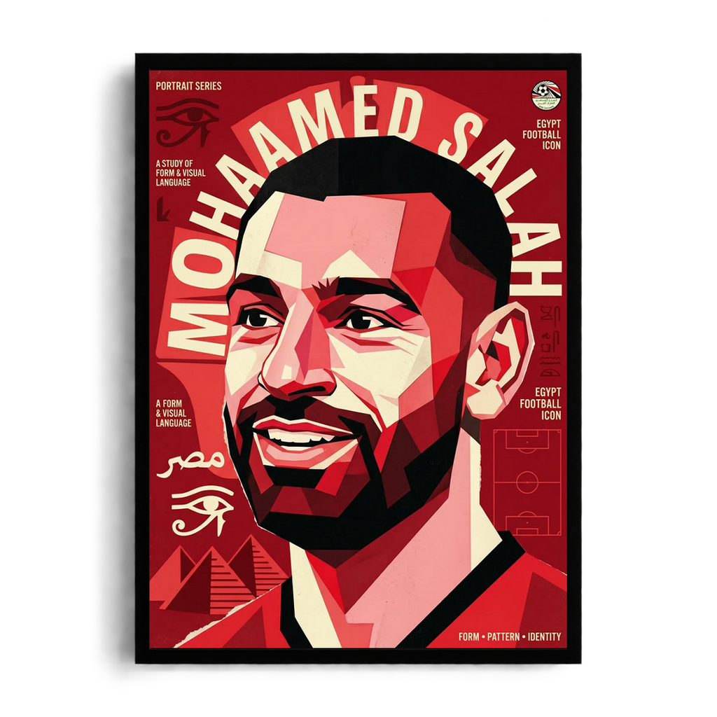 Mohamed Salah Geometric Portrait & Egyptian Heritage Art