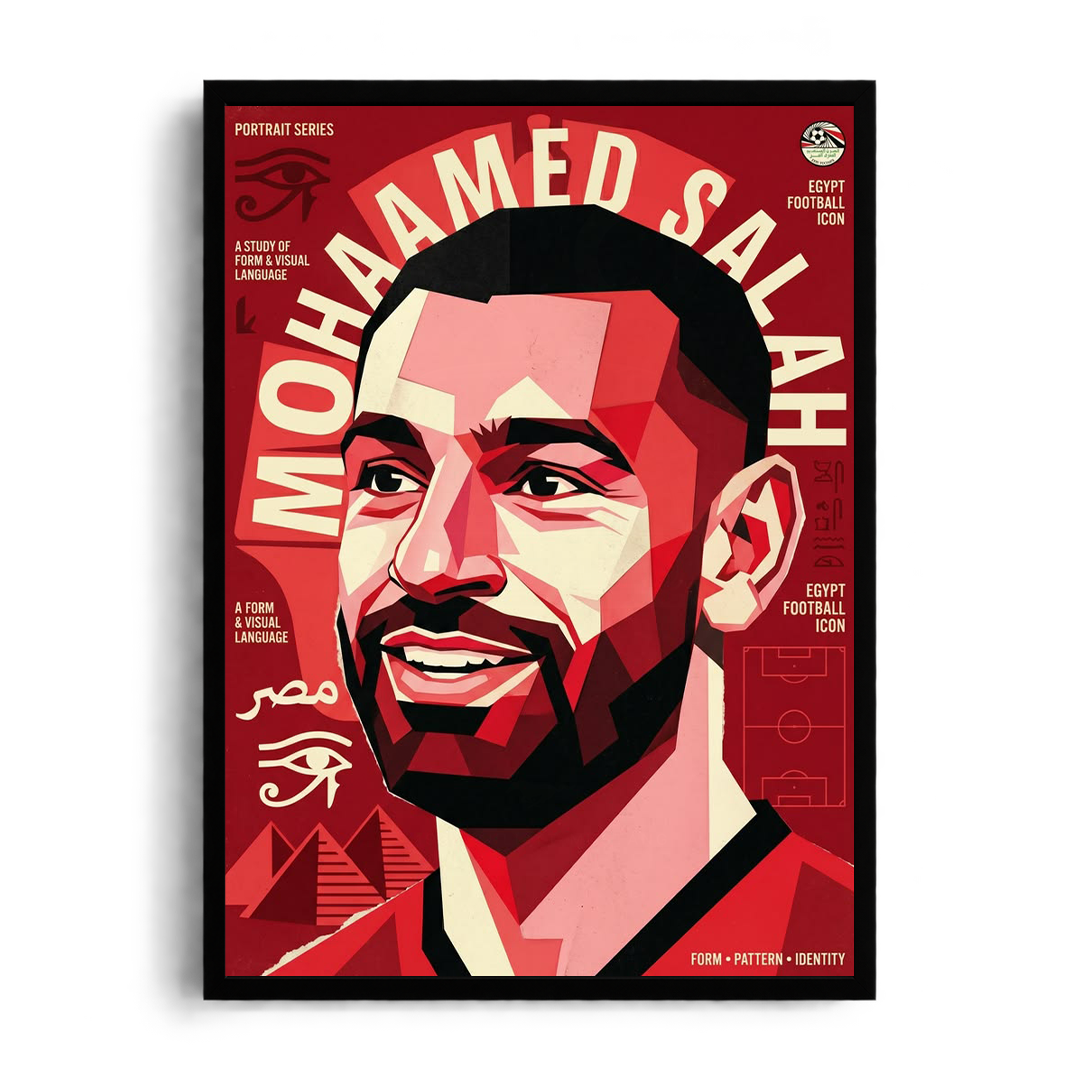 Mohamed Salah Geometric Portrait & Egyptian Heritage Art