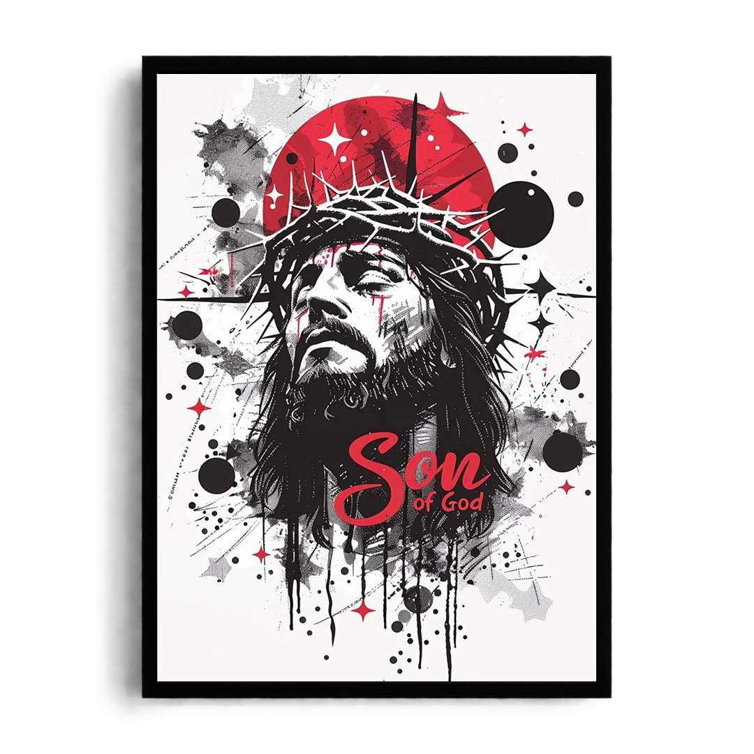 SON OF GOD" Modern Graphic Sacred Framed Art Poster