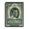 THE WOLF OF WALL STREET" Vintage Banknote Framed Graphic Art Poster