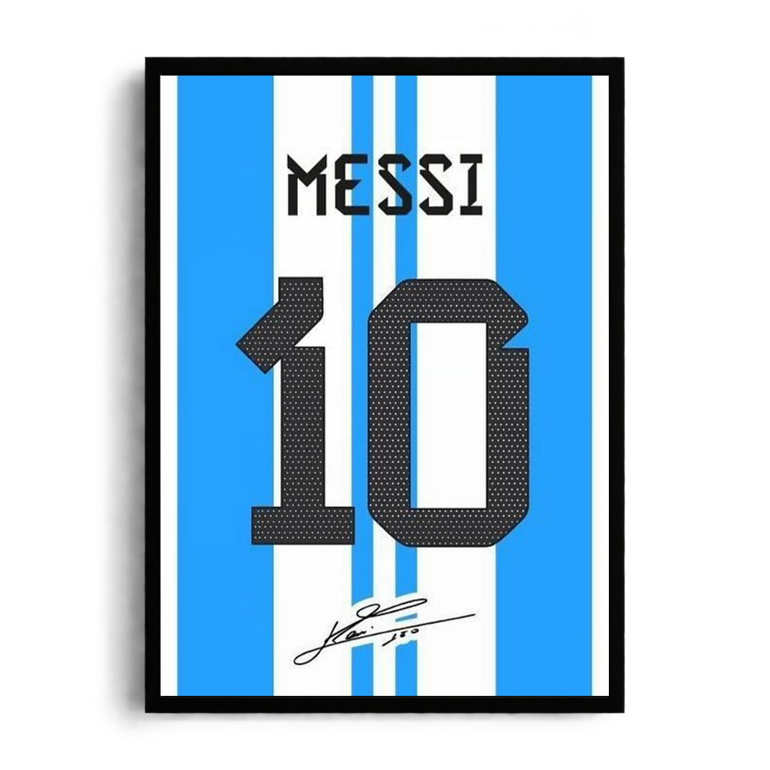 Lionel Messi 'Albiceleste No. 10' Argentina Autographed Kit Framed Graphic Art Poster