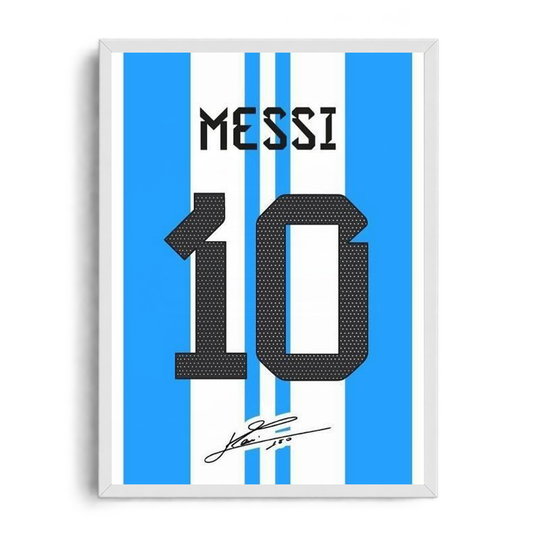 Lionel Messi 'Albiceleste No. 10' Argentina Autographed Kit Framed Graphic Art Poster