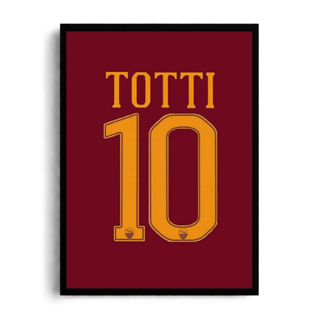 Francesco Totti 'Il Capitano No. 10' AS Roma Kit Framed Graphic Art Poster