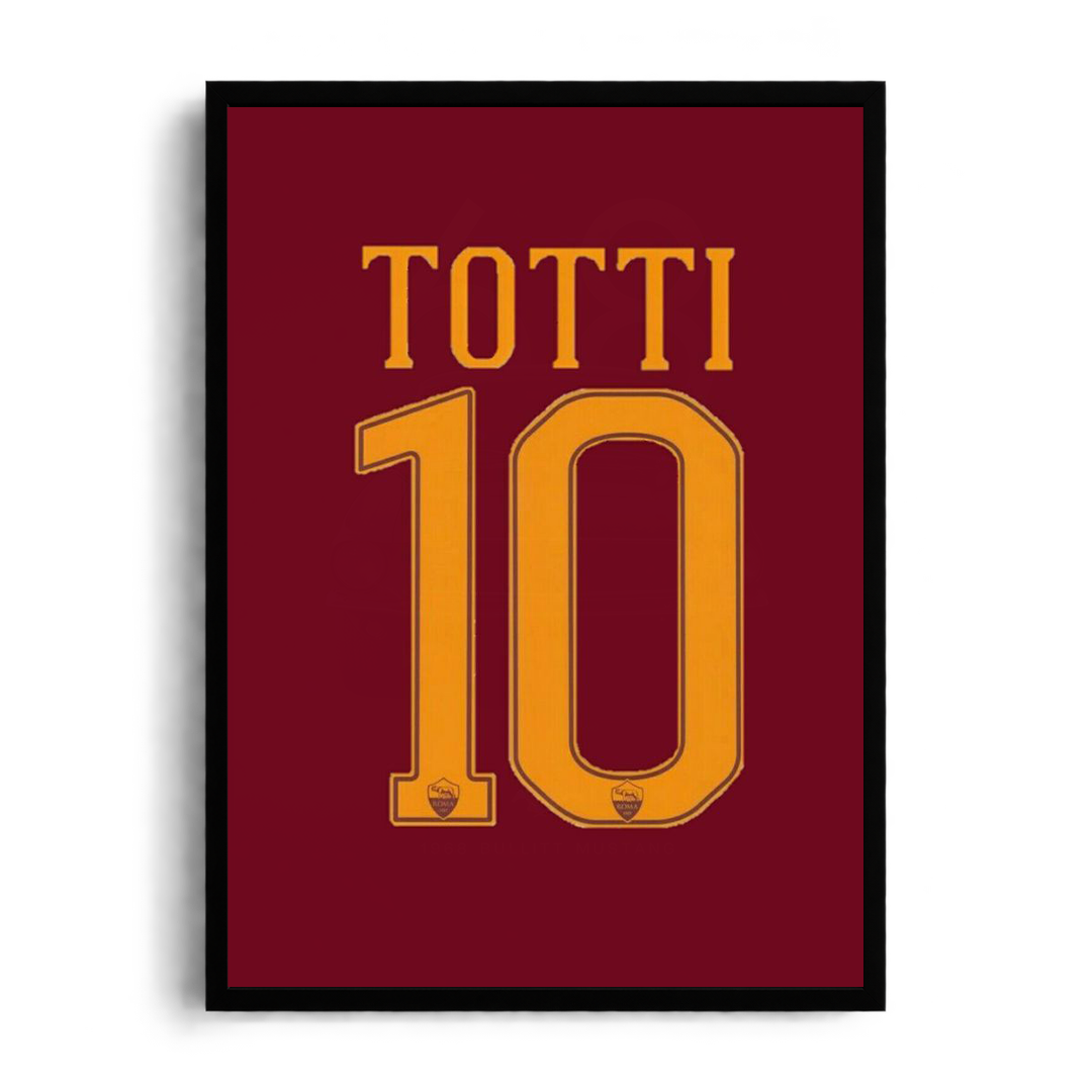 Francesco Totti 'Il Capitano No. 10' AS Roma Kit Framed Graphic Art Poster