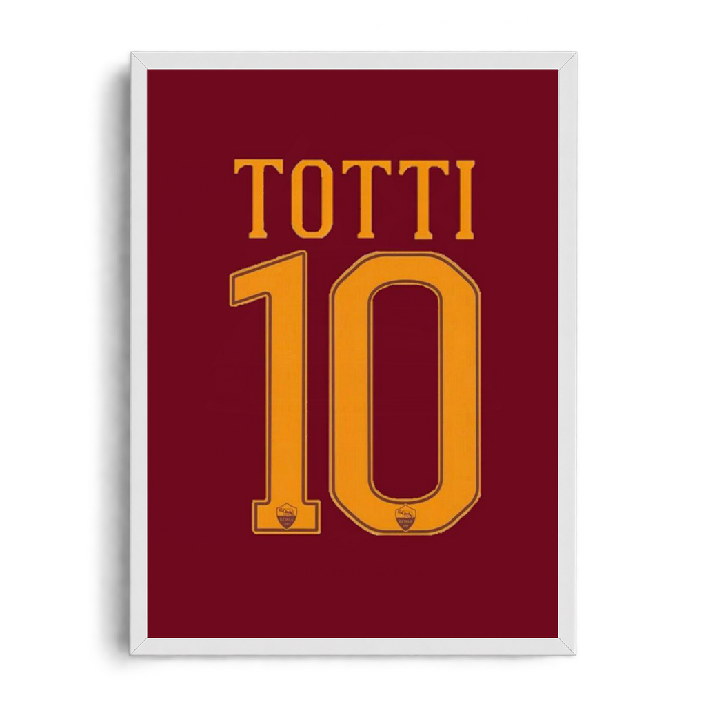 Francesco Totti 'Il Capitano No. 10' AS Roma Kit Framed Graphic Art Poster