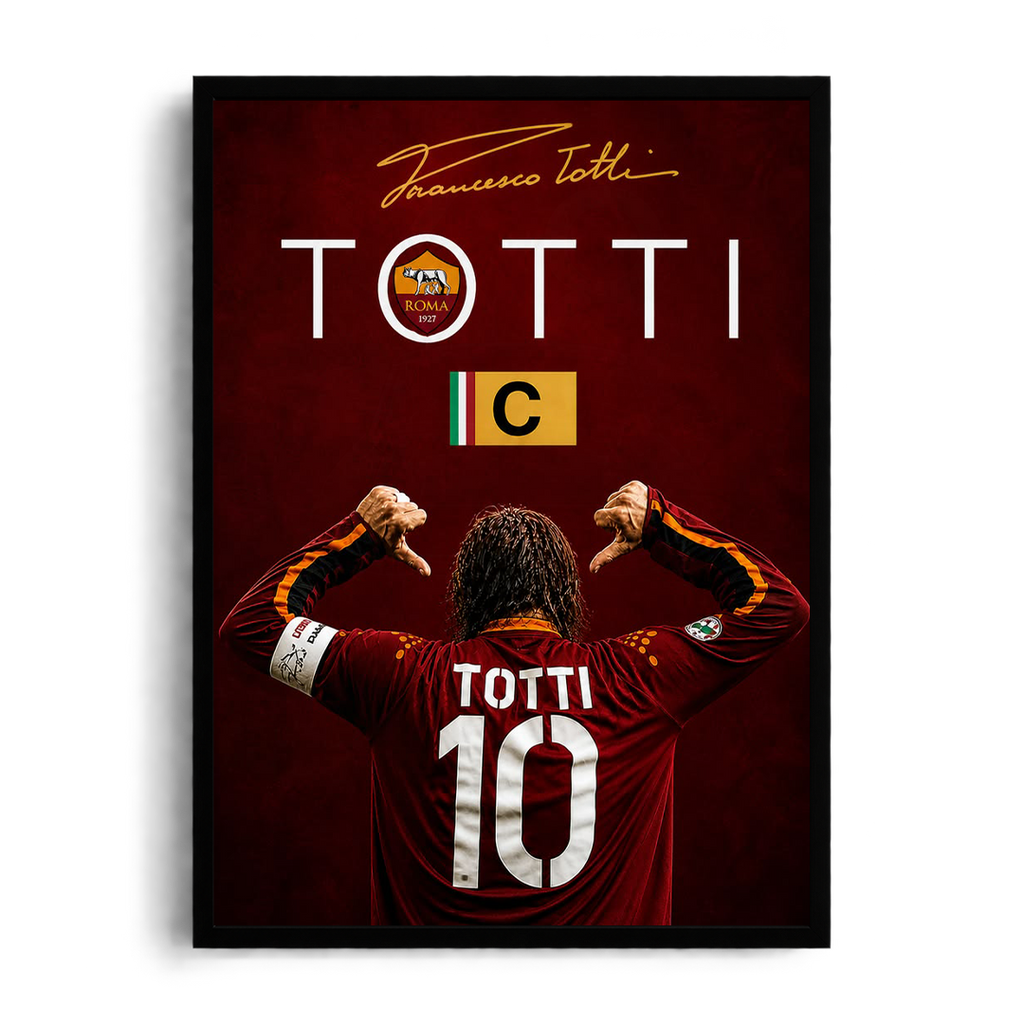 Francesco Totti 'Il Capitano Celebration' AS Roma Framed Graphic Art Poster