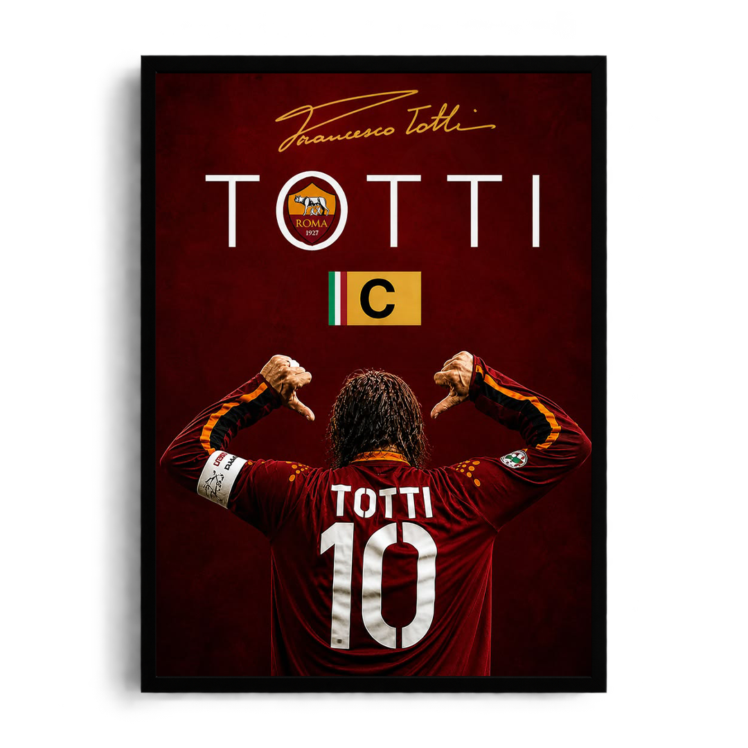 Francesco Totti 'Il Capitano Celebration' AS Roma Framed Graphic Art Poster