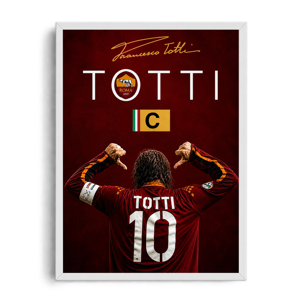Francesco Totti 'Il Capitano Celebration' AS Roma Framed Graphic Art Poster