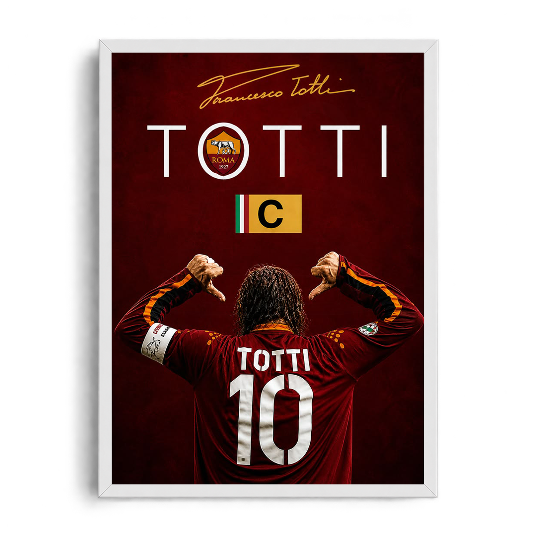 Francesco Totti 'Il Capitano Celebration' AS Roma Framed Graphic Art Poster
