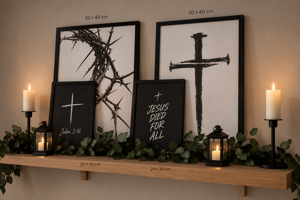 "FAITH & GRACE COLLECTION" Contemporary Sacred Framed Poster Gallery Wall Set