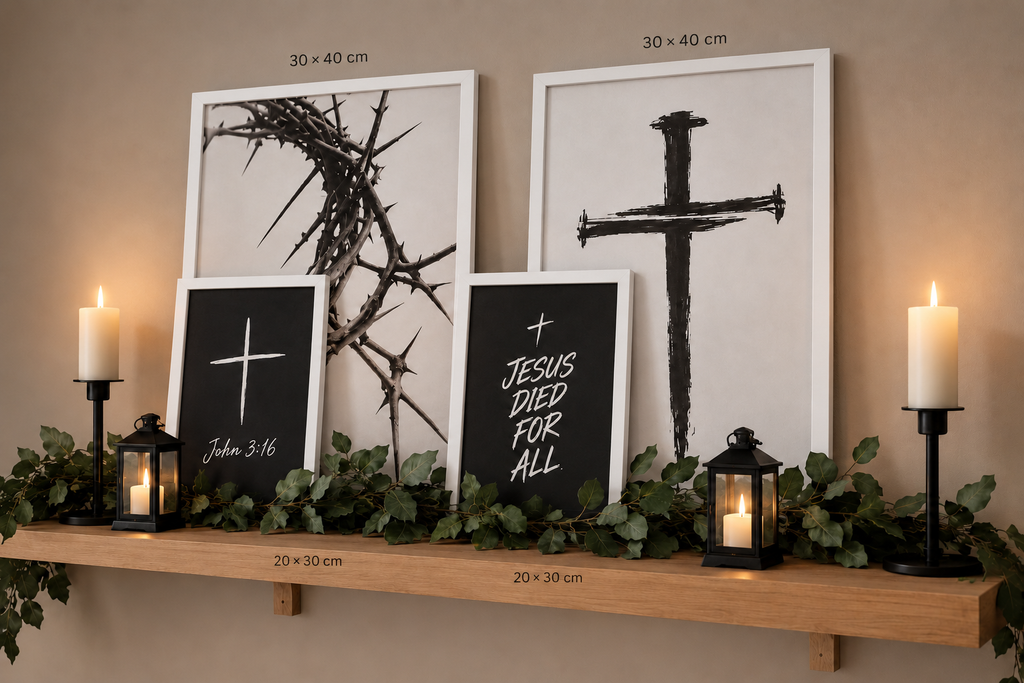 "FAITH & GRACE COLLECTION" Contemporary Sacred Framed Poster Gallery Wall Set