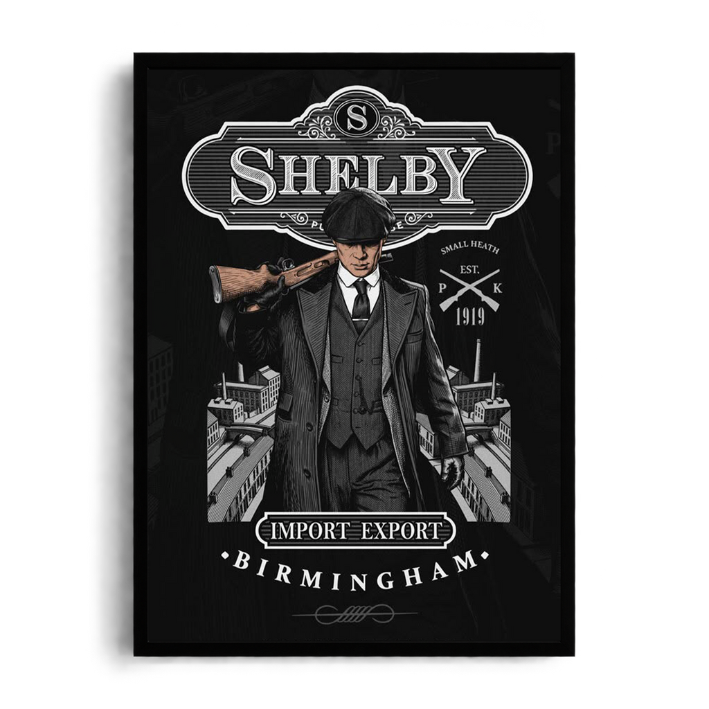 SHELBY CO." Vintage Whiskey Label Framed Graphic Art Poster
