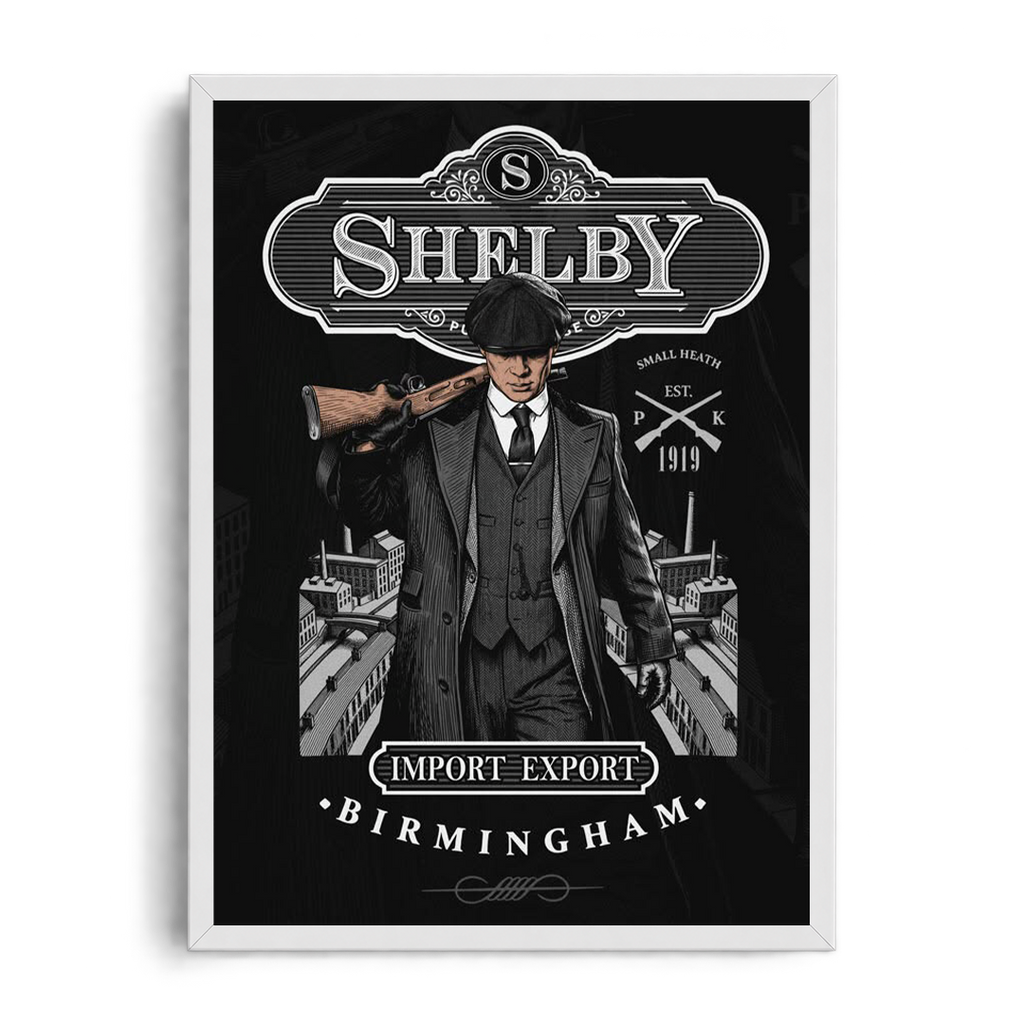 SHELBY CO." Vintage Whiskey Label Framed Graphic Art Poster