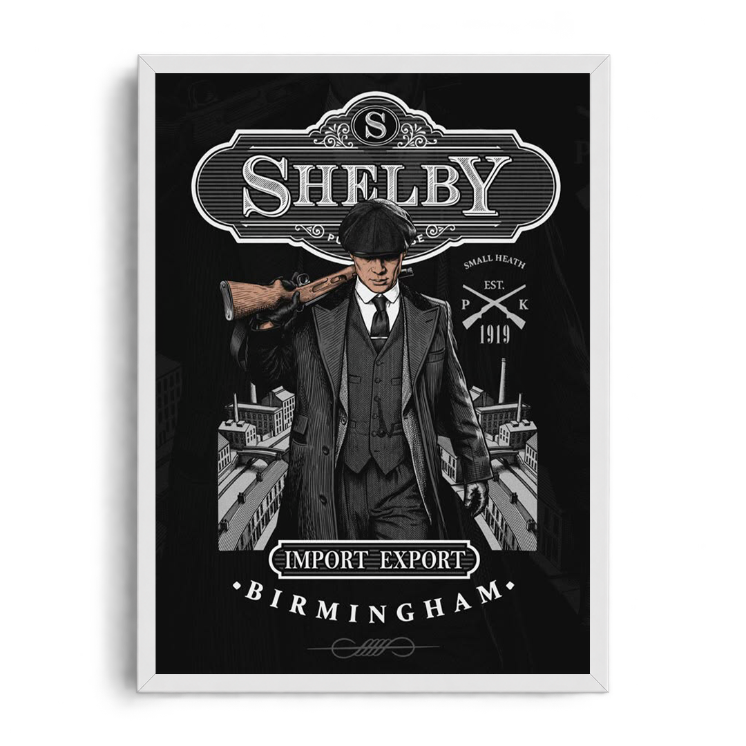 SHELBY CO." Vintage Whiskey Label Framed Graphic Art Poster