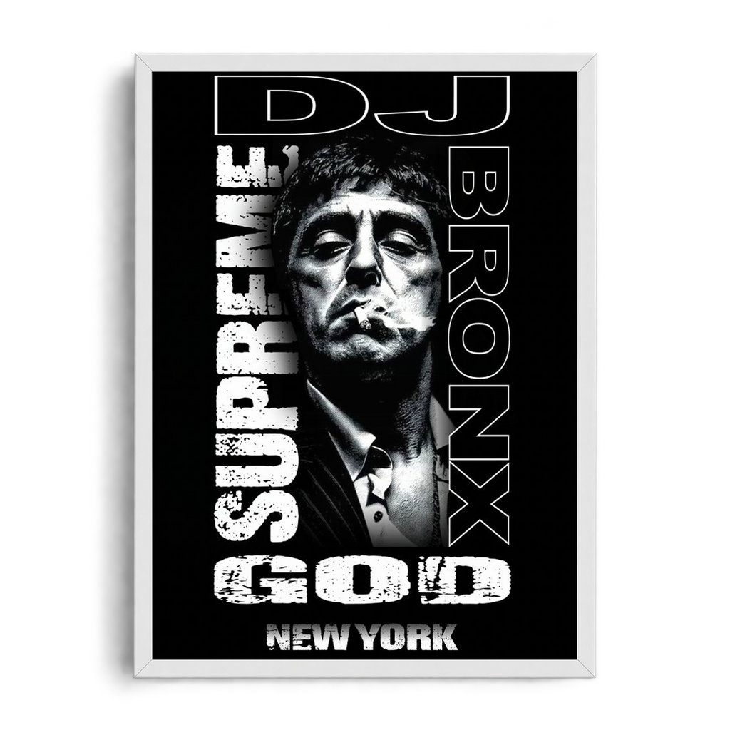 TONY MONTANA - Supreme God" Streetwear Editorial Framed Graphic Art Poster
