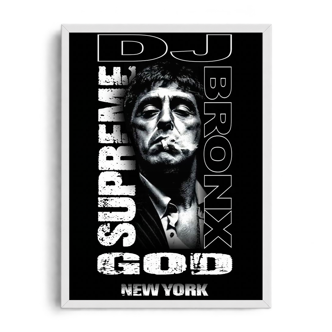 TONY MONTANA - Supreme God" Streetwear Editorial Framed Graphic Art Poster