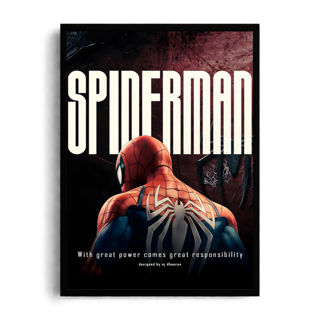Spider-Man Retro Skyline & Responsibility Framed Art Print⁠