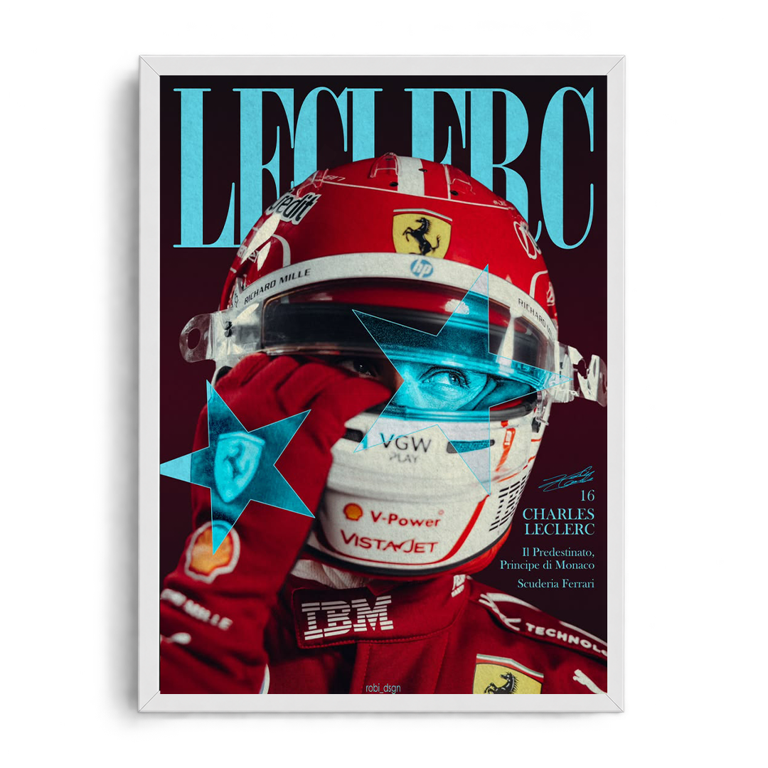 Charles Leclerc Scuderia Ferrari F1 Driver Framed Art Poster