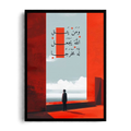 A Way Out" Quranic Calligraphy & Red Portal Architectural Framed Art Poster