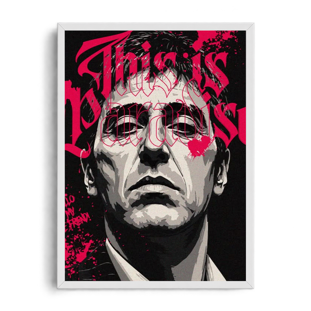 "Scarface This Is Paradise" Cinematic Gothic Street Pop Art Framed Graphic Art Poster